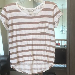 Brown and white striped short sleeve